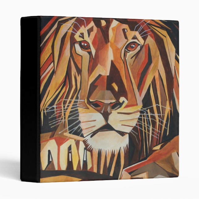 Lion Portrait In Geometric Art Style Binder (Front/Spine)
