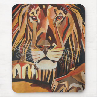 Lion Portrait In Geometric Art Style Mouse Pad