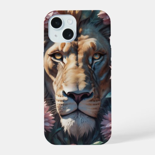 Lion portrait iPhone 15 case