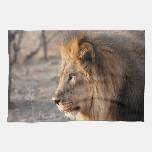 Lion Portrait Kitchen Towel (Horizontal)
