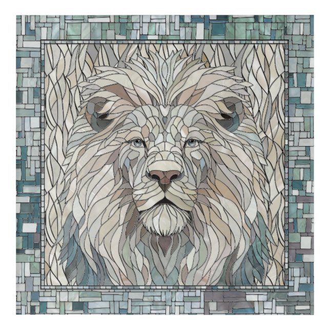 Lion Portrait Mosaic Art  (Front)