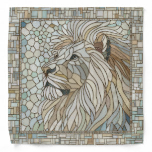 Lion Portrait Mosaic Art Bandana
