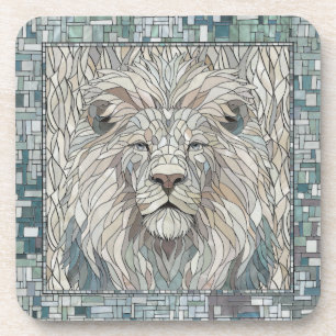 Lion Portrait Mosaic Art  Beverage Coaster