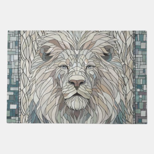 Lion Portrait Mosaic Art  Doormat