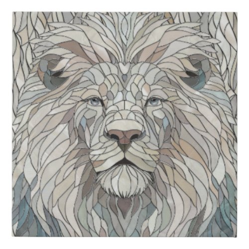 Lion Portrait Mosaic Art  Faux Canvas Print