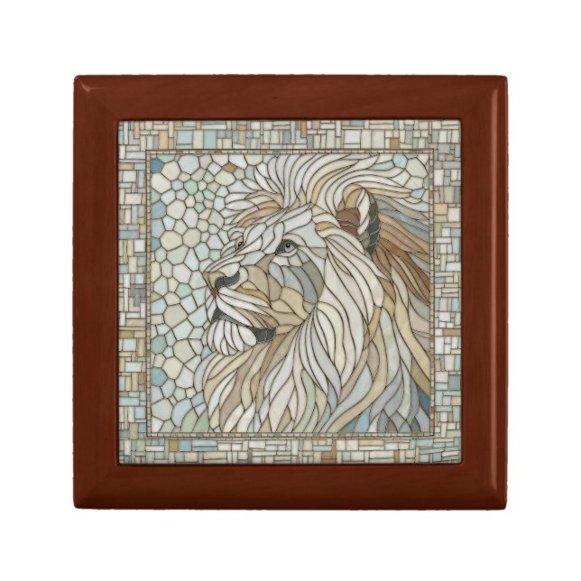 Lion Portrait Mosaic Art  Gift Box (Front)