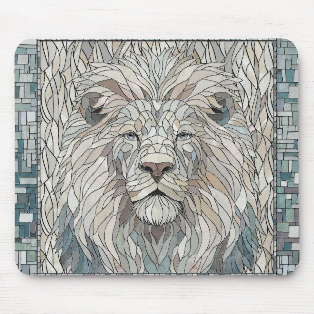 Lion Portrait Mosaic Art  Mouse Pad (Front)