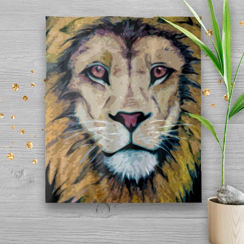 Lion Portrait Original Drawing Orange Black Art Tapestry