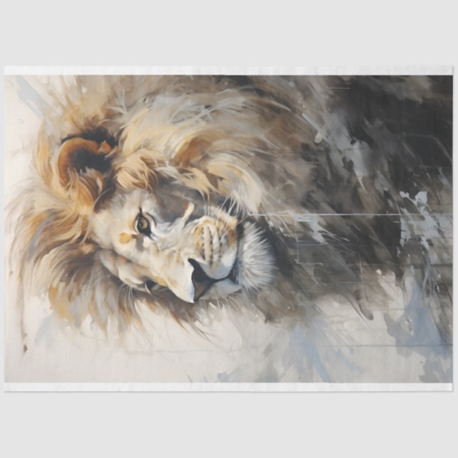 Lion Portrait Tissue Paper (Front)