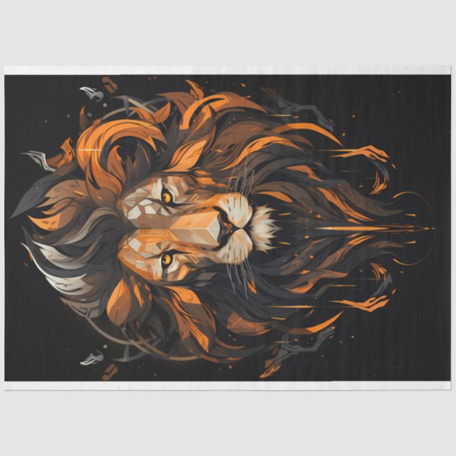 Lion Portrait Tissue Paper (Front)