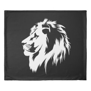 Lion Portrait (white) Duvet Cover