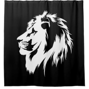 Lion Portrait (white) Shower Curtain