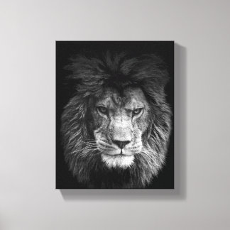 Lion Poster Löwe Leinwand BLACK Canvas Print