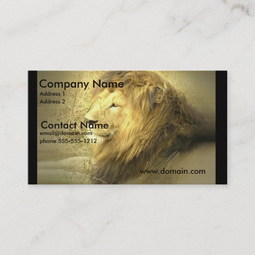 Customizable Lion Pride Business Card