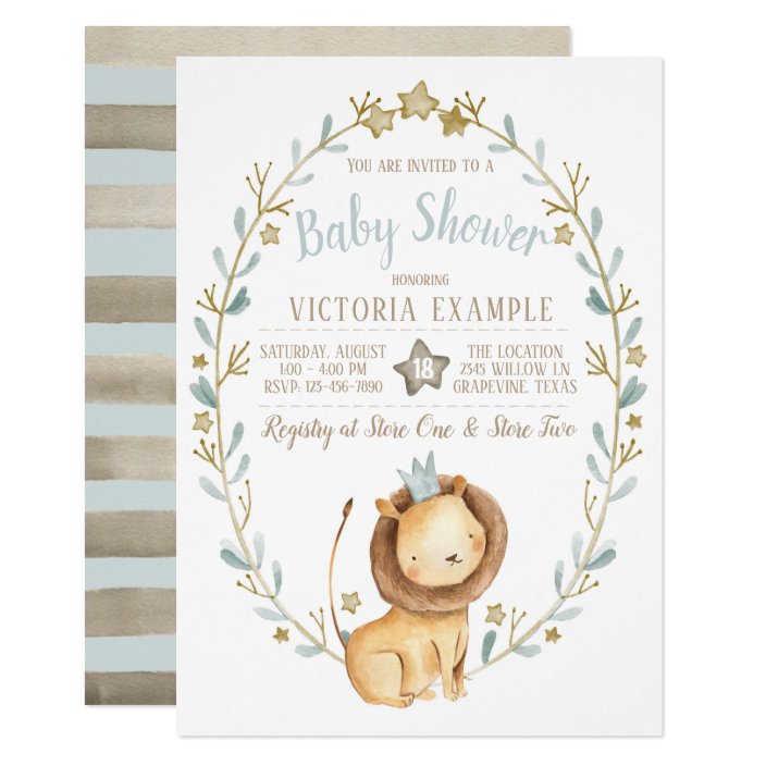 lion baby shower invitations