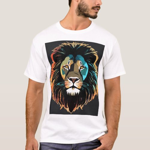 Lion Print Mens T_Shirt