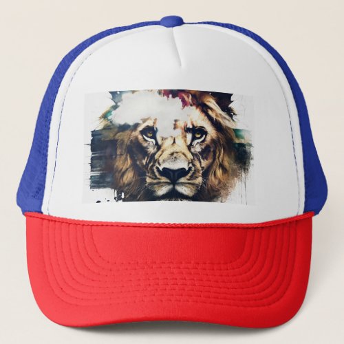 Lion Printed Trucker Hat