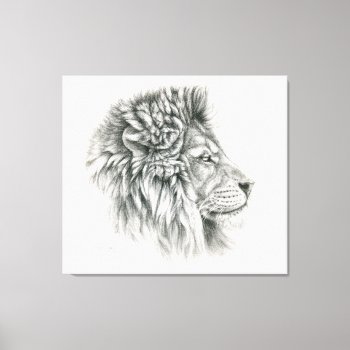 Lion Profile By Svetlana Ledneva-schukina G044 Canvas Print by AnimalsBeauty at Zazzle