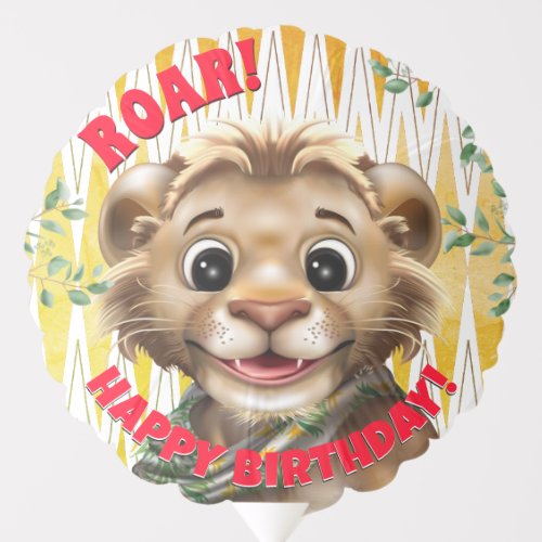 Lion Pun Birthday Balloon
