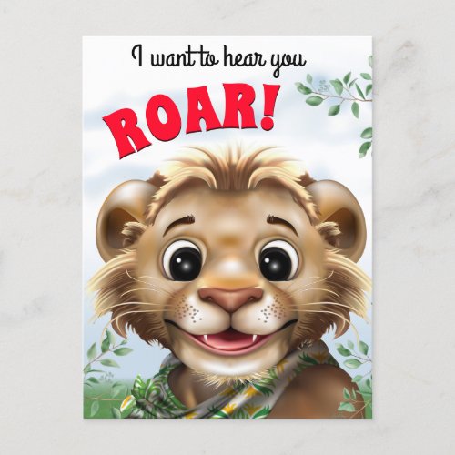 Lion Pun Birthday Postcard