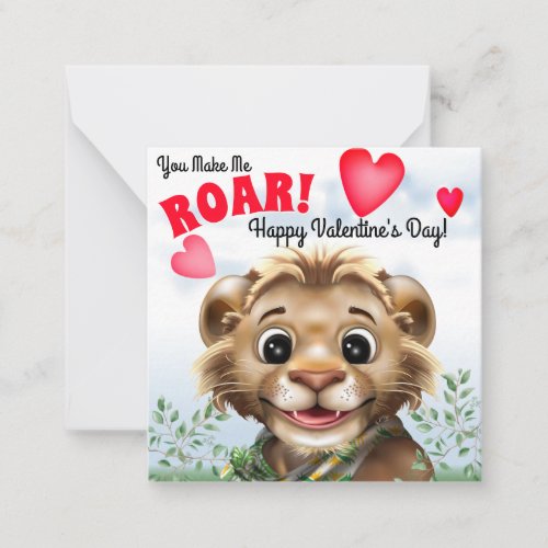 Lion Pun Kids Classroom Valentine Card