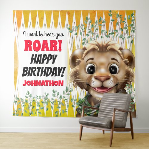 Lion Pun Safari Birthday Party Backdrop
