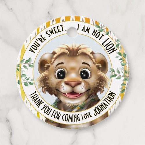 Lion Pun Safari Favor Tags