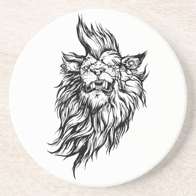 Lion-punk Drink Coaster (Front)