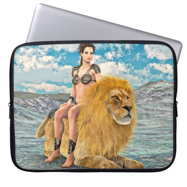 Lion Queen Fantasy Laptop Sleeve (Front)