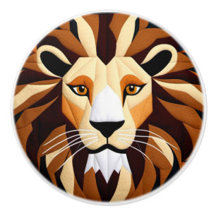 Lion Quilt Ceramic Knob