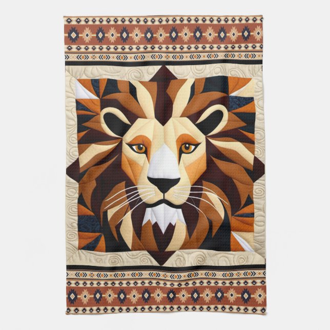 Lion Quilt  Kitchen Towel (Vertical)