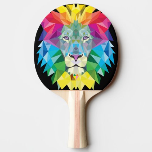 Lion Rainbow Ping_Pong Paddle