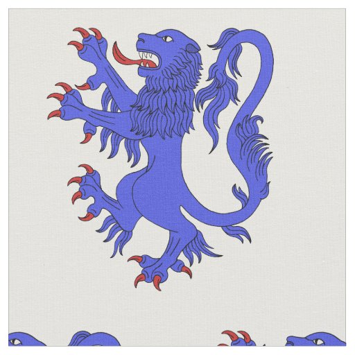 Lion Rampant Azure Fabric