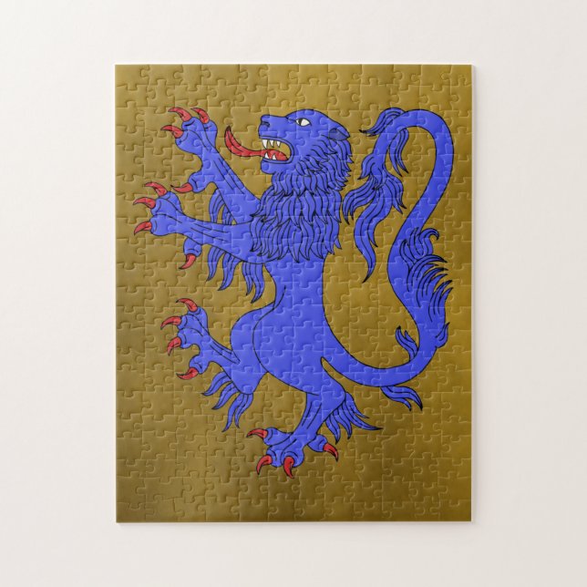 Lion Rampant Azure Jigsaw Puzzle (Vertical)