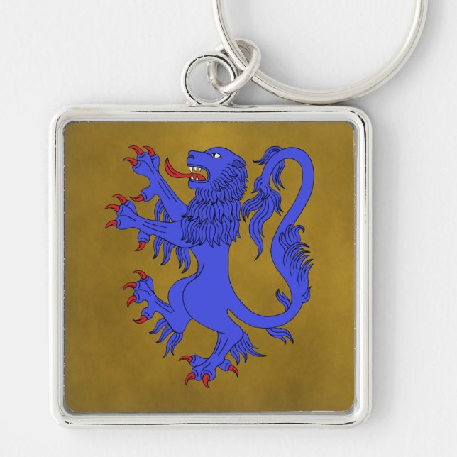 Lion Rampant Azure Keychain (Front)