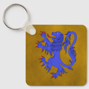 Lion Rampant Azure Keychain
