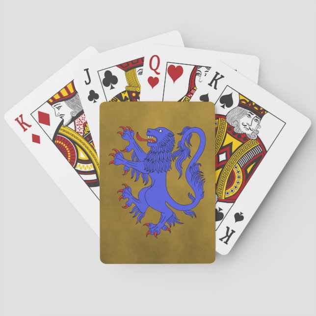 Lion Rampant Azure Poker Cards (Back)