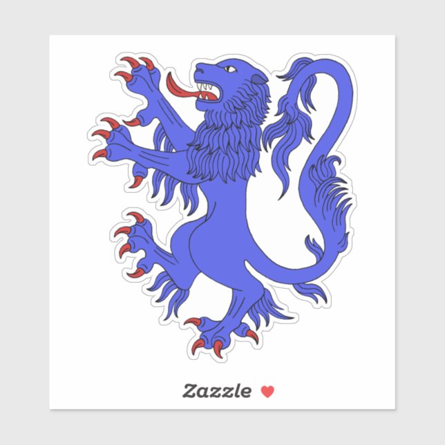 Lion Rampant Azure Sticker (Sheet)