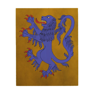 Lion Rampant Azure Wood Wall Art