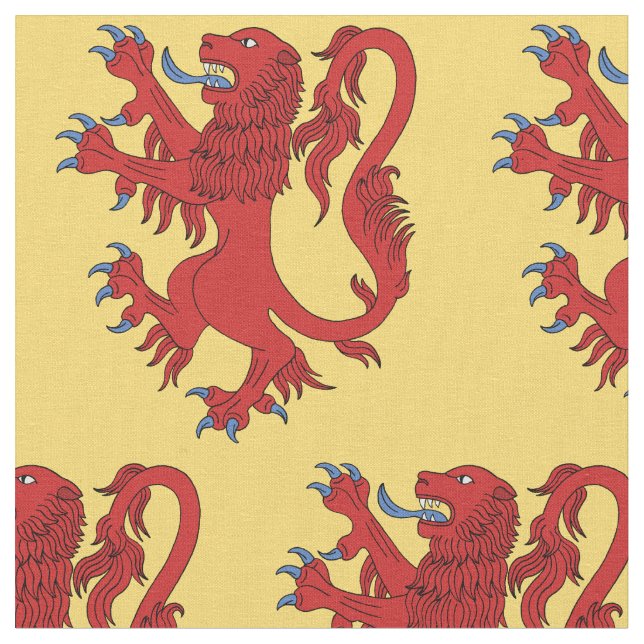 Lion Rampant Gules Fabric (Close Up)