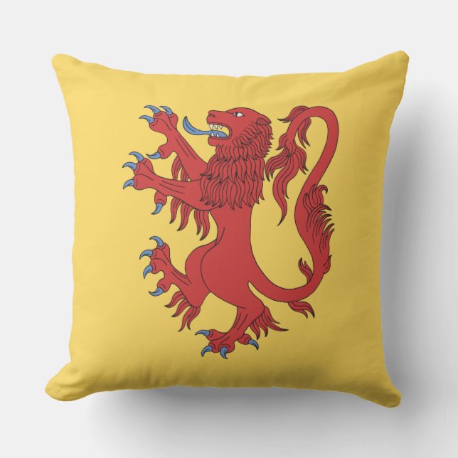 Lion Rampant Gules Outdoor Pillow (Front)