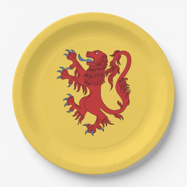 Lion Rampant Gules Paper Plates (Front)