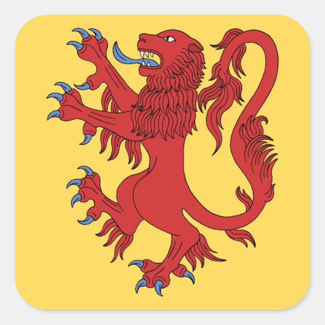 Lion Rampant Gules Square Sticker (Front)