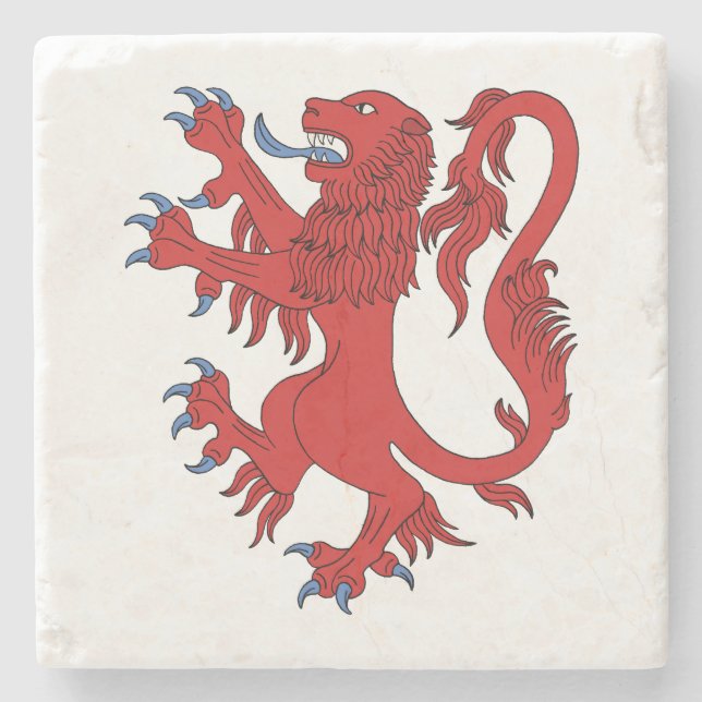 Lion Rampant Gules Stone Coaster (Front)