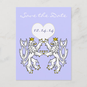 Lion Rampant Medieval Renaissance Wedding Announcement Postcard