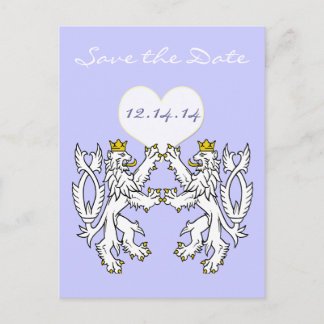 Lion Rampant Medieval Renaissance Wedding Announcement Postcard