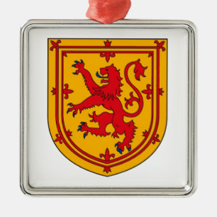 Lion Rampant on Gold Metal Ornament