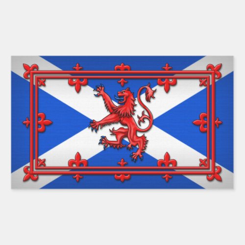 Lion Rampant On Scottish Flag Rectangular Sticker