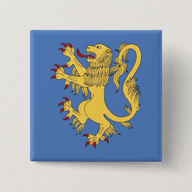 Lion Rampant Pinback Button (Front)