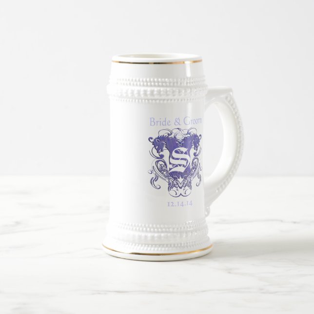 Lion Rampant Renaissance Wedding Beer Stein (Front Right)